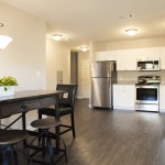 corner kitchen at Broadleaf Boulevard Apartments in Manchester